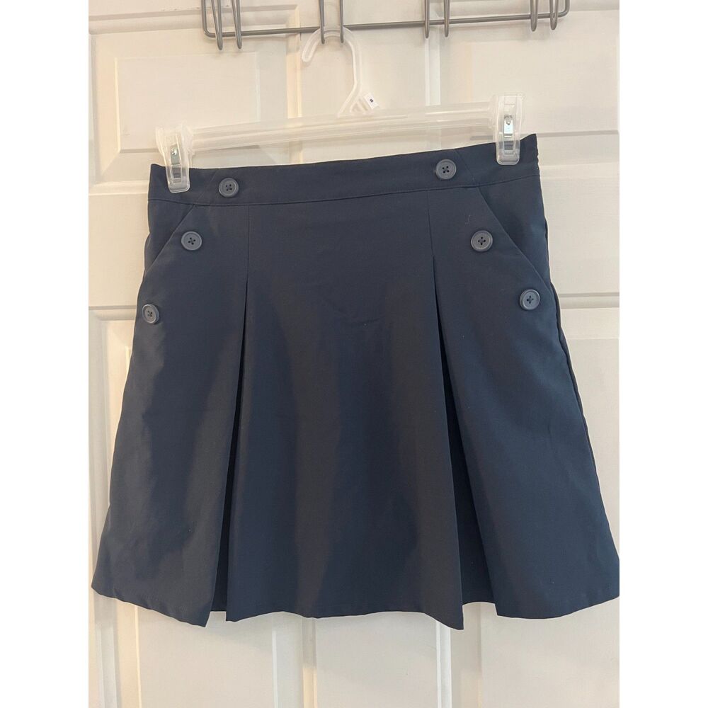 Nautica School Uniform Girls 12.5 Navy Blue Pleated Skort Shorts Academia Preppy
